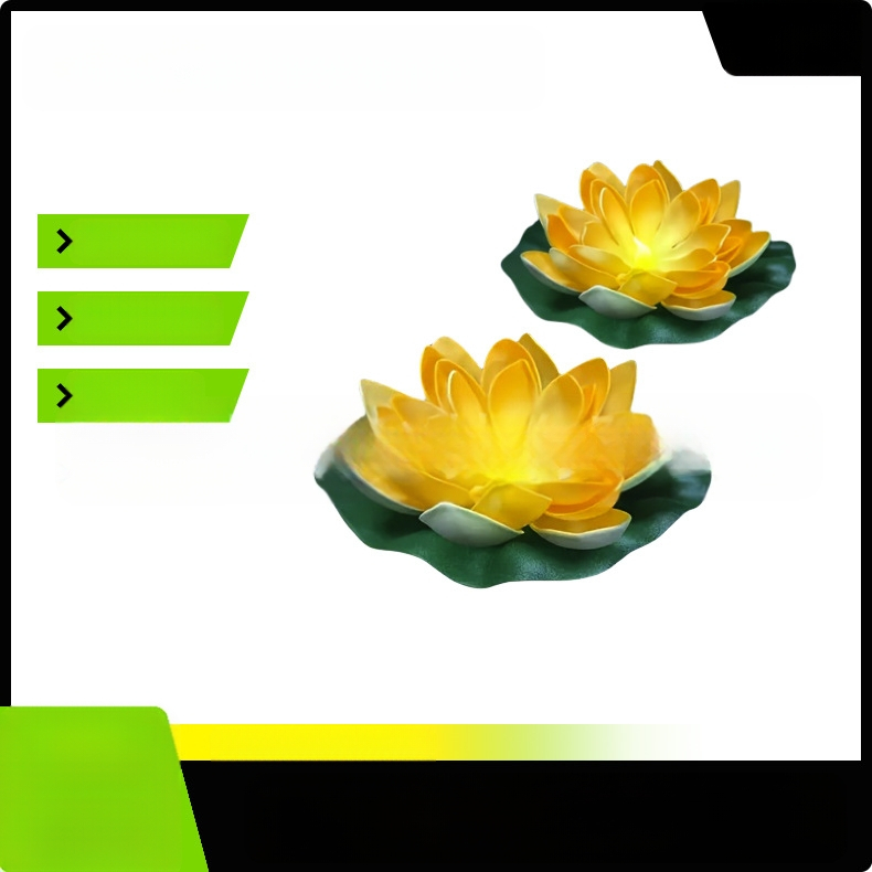 Saulės energijos lotoso lemputė – lauko LED plūduriuojantis šviesos dārso tvenkiniui, gėlės formos, IP44, 1.2V, indukcinis jungiklis, veikimo laikas 6–12 val.