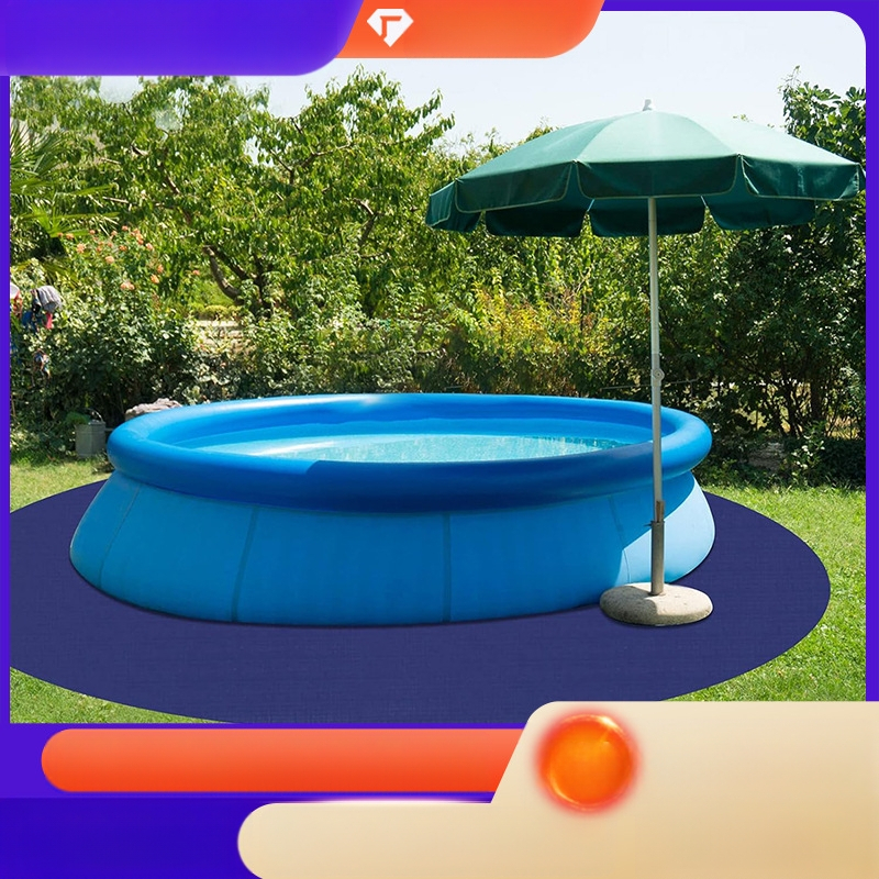 Кръгла облицовка за басейн - полиестер геотекстил, пробивоустойчива, антихлъзгаща, геомембрана