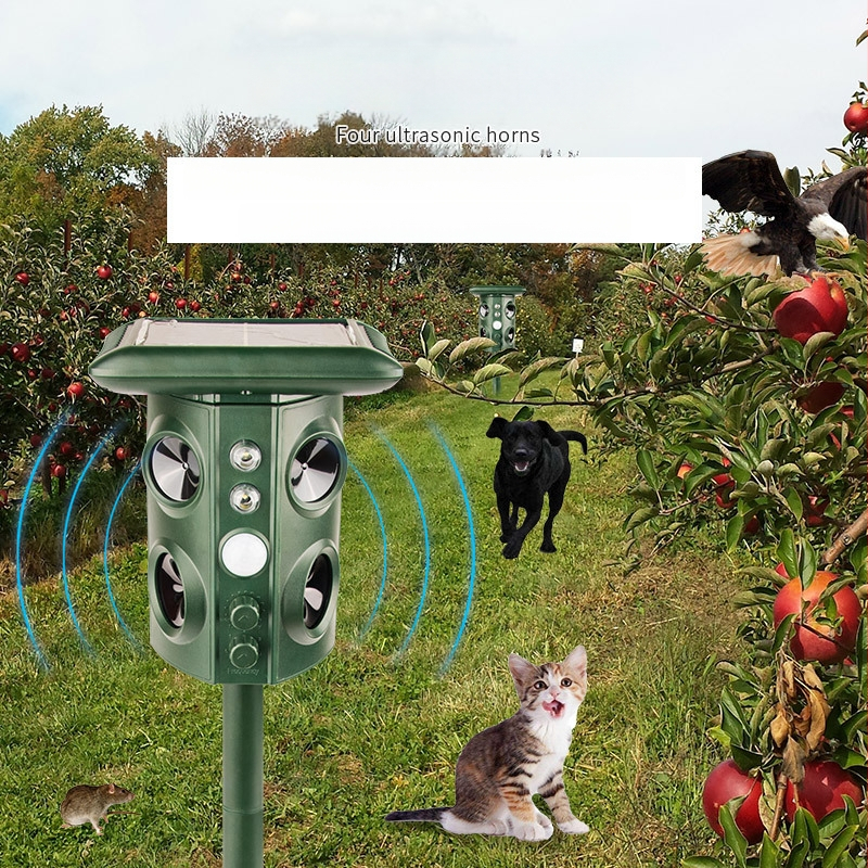 Kültéri állatriasztó - 12V, 5W, ultrahangos tartomány 13,5–45,5 kHz, modell 669A, oszlopos kialakítás