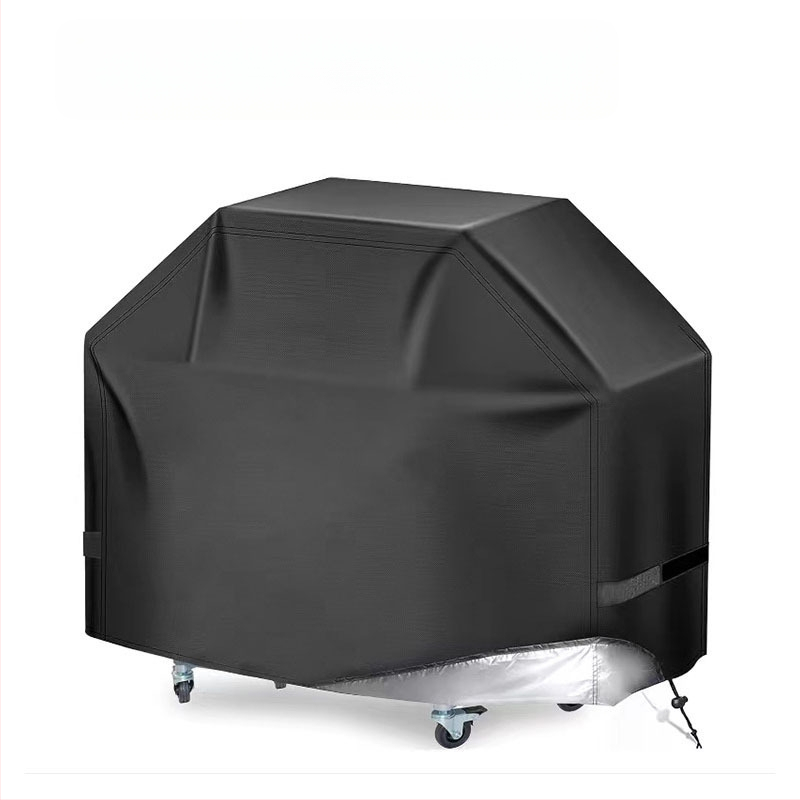 Apvalus BBQ gaubtas iš 210D Oxford audinio, skirtas lauko židiniui, dulkių ir UV apsauga, šiuolaikinis minimalistinis stilius