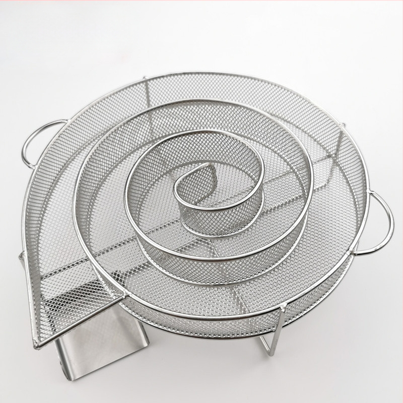 Nerūdijančio plieno apvalus dūminimo tinklo krepšelis BBQ — poliruotas paviršius, svoris 0,35–260 g, kilmė Hebei