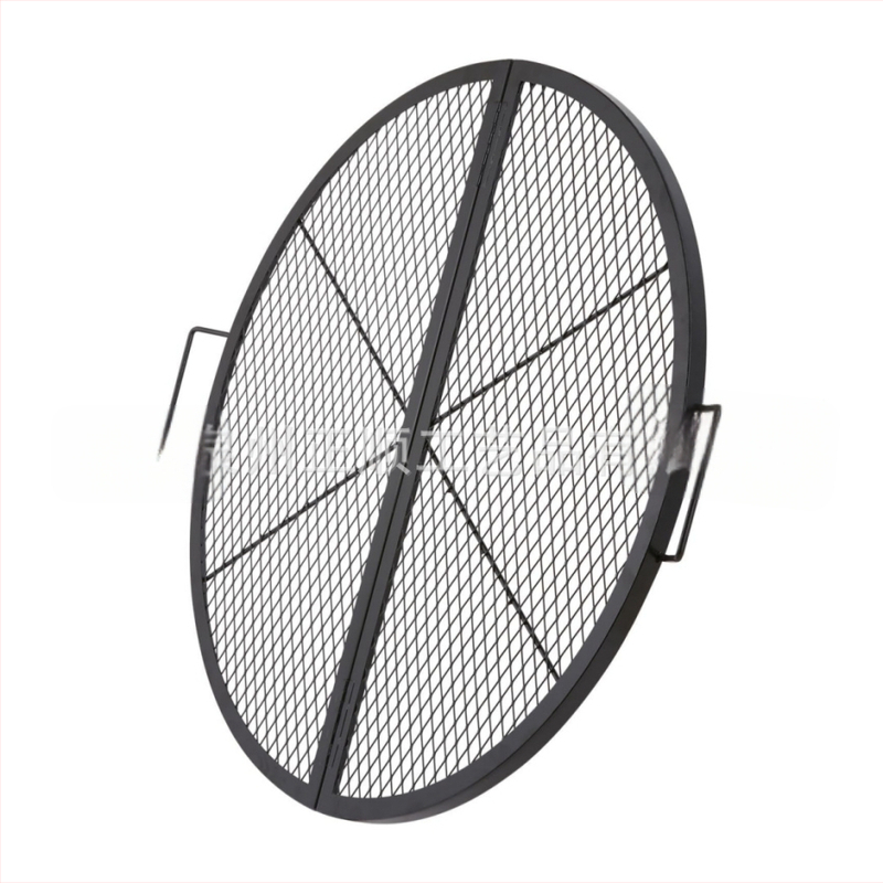 Преносим кръгъл грил за лагерно барбекю и тава за печене – метал, сгъваем, модел 103-2, 3,5 кг, за 3–5 човека