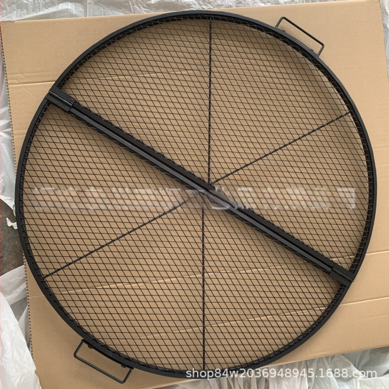 Преносим кръгъл грил за лагерно барбекю и тава за печене – метал, сгъваем, модел 103-2, 3,5 кг, за 3–5 човека