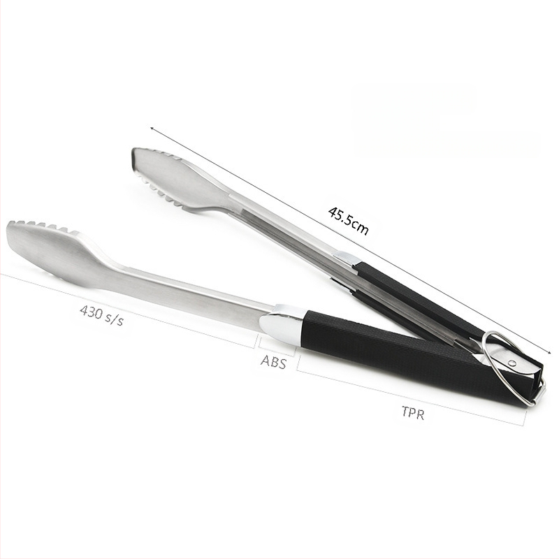 Maisto klipsas su gumine rankena iš 430 nerūdijančio plieno – neslystantis, atsparus aukštoms temperatūroms, tinkamas kepimui ir lauko piknikams