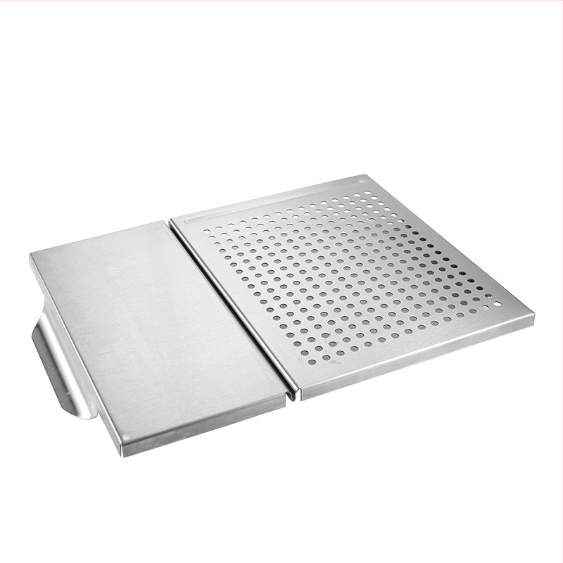 Nerūdijančio plieno kvadratinė kepsninės lėkštė 430, 2-in-1 kepimui ir daržovėms, nešiojama, lengvai valoma, 1,08 kg