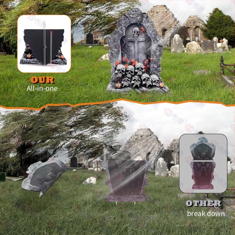 Σήμα αυλής σε σχήμα τάφου για Χάλοουίν, αδιάβροχο, ανθεκτικό στην υγρασία, UV-ανθεκτικό