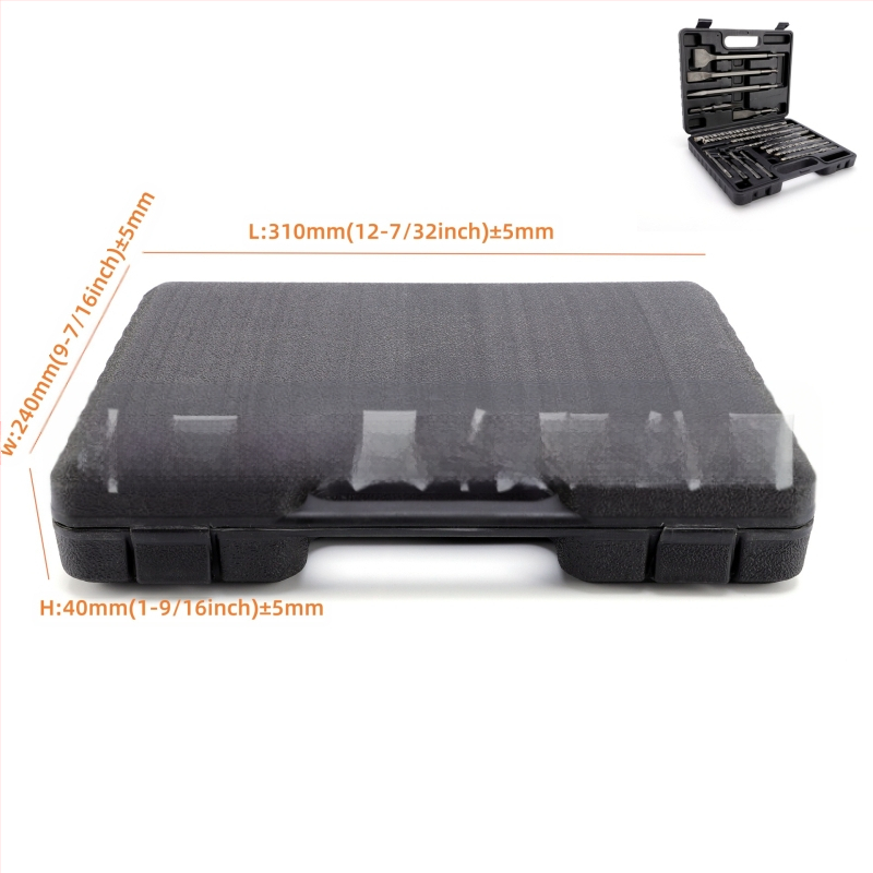 Klodės grąžtų komplektas su apvaliu šerklu, 17 vnt., dvigubos vagos dizainas, klojimai sienose ir betone