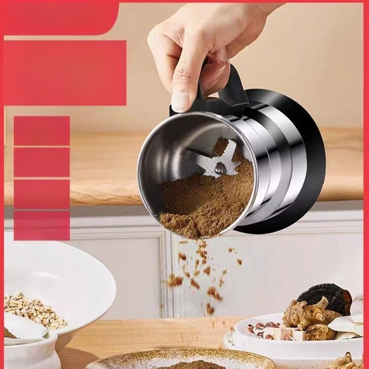 Домашна компактна мелница за зърна и билки, стоманено тяло и съд, капацитет 1–3 л, 30 000–39 999 об/мин, 3 скорости, управление с бутон, 6+ ножове