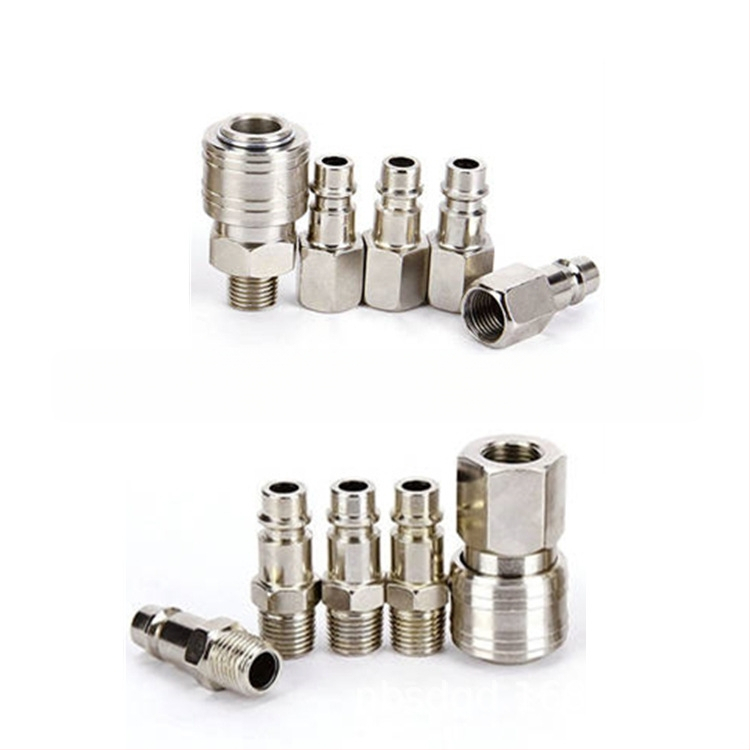 Пневматични BSP съединители за въздушен компресор, германски резби, комплект 10 части, железен корпус