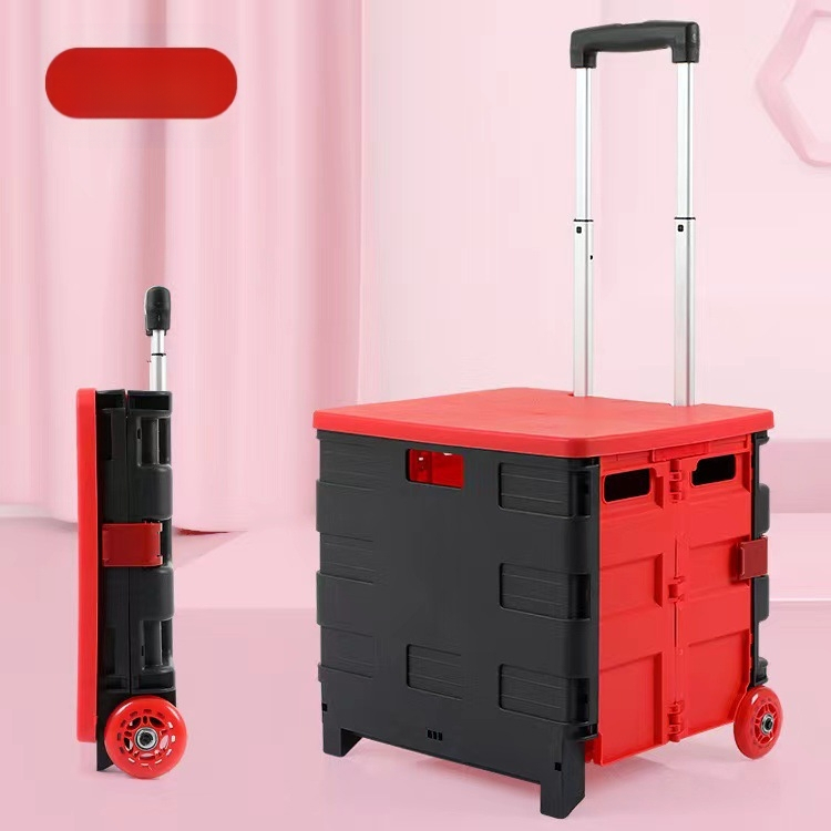 QITA 65L Plastmasas Saliekamie Iepirkumu Rati – Pārvietojams Divriteņu Ratiņš, Tilpums 65L, Slodze 100 kg, Materiāls PP