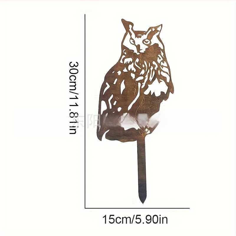 Geležinė pelėdų sodo skulptūra, modernus minimalistinis stilius, kategorija: gyvūnai, tinkama sodui, aikštei ar biurui