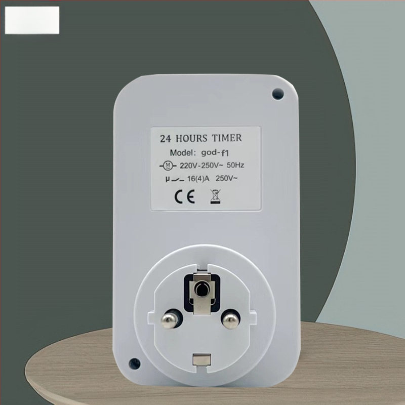 Gu Yi išmanus kištuko lizdas su laikmačiu, Europos standartas, mechaninis 24 valandų laikmačio ciklas, automatinis įjungimas/išjungimas, CE sertifikatas