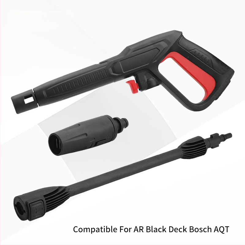 Baojing Augstspiediena auto mazgāšanas pistole – gala daļa PA66+30GF, rokturis no inženierplastmasas, spiediens 160 bar / 2320 psi, svars 600 g, izsmidzināšanas attālums 10