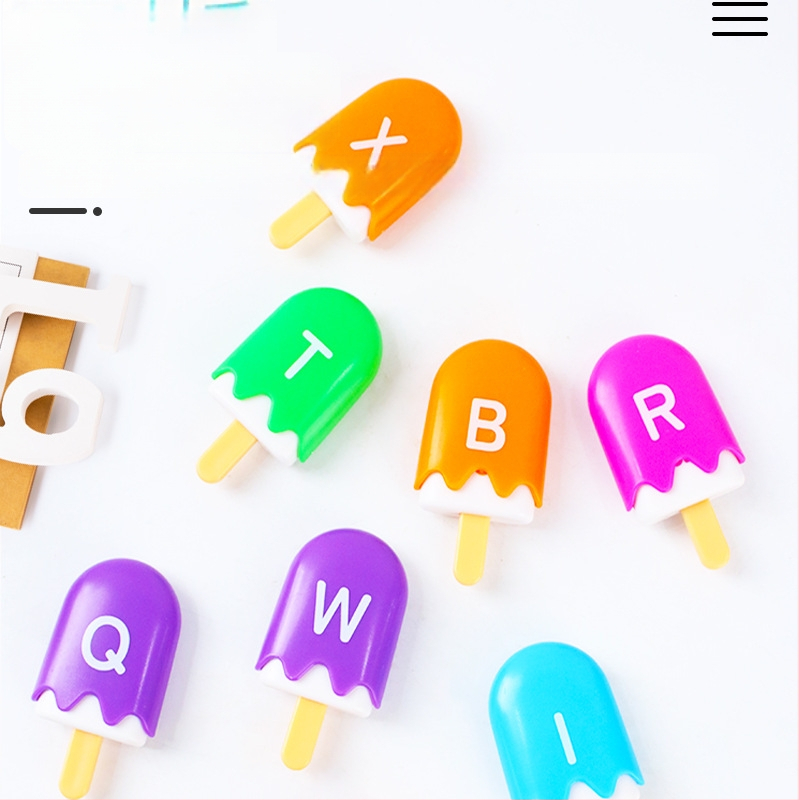 Montessori agrīnas izglītības rotaļa: 26 burtu un ciparu saskaņošana saldējuma kociņā 3-6 gadu vecumam, plastmasa