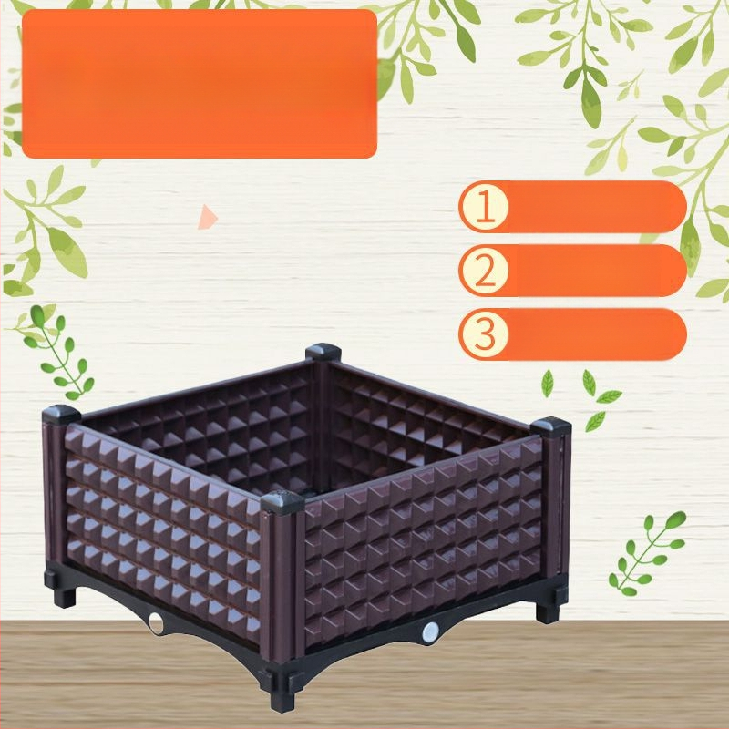 Plastikinė daržo sodinimo dėžė balkonui ir stogui, tvirta ir patvari, stovinti ant grindų, paprastas stilius, namų sodo auginimas