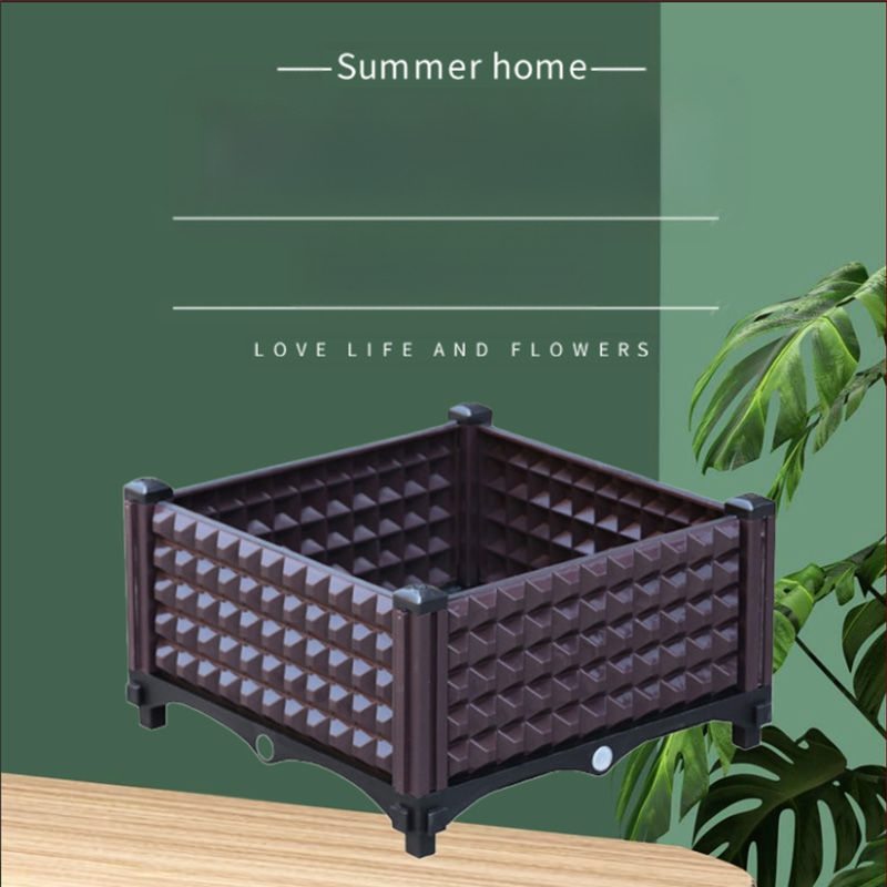 Plastikinė daržo sodinimo dėžė balkonui ir stogui, tvirta ir patvari, stovinti ant grindų, paprastas stilius, namų sodo auginimas