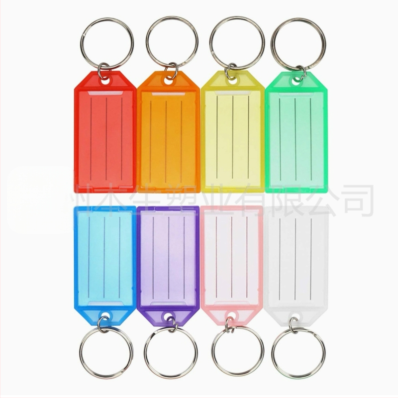 Ключодържател с двойно въртящ се пръстен и пластмасова етикета за багаж