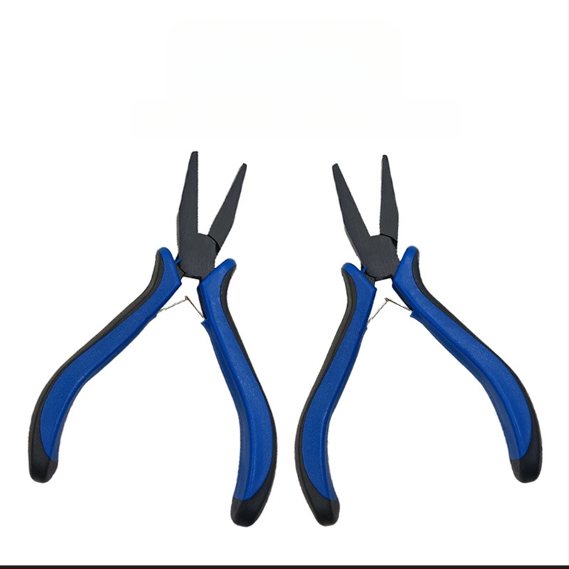 Lapos orrú fogó teflon bevonattal és műanyag markolattal DIY ékszerkészítéshez, kampó kötéséhez és zsinórhúzáshoz