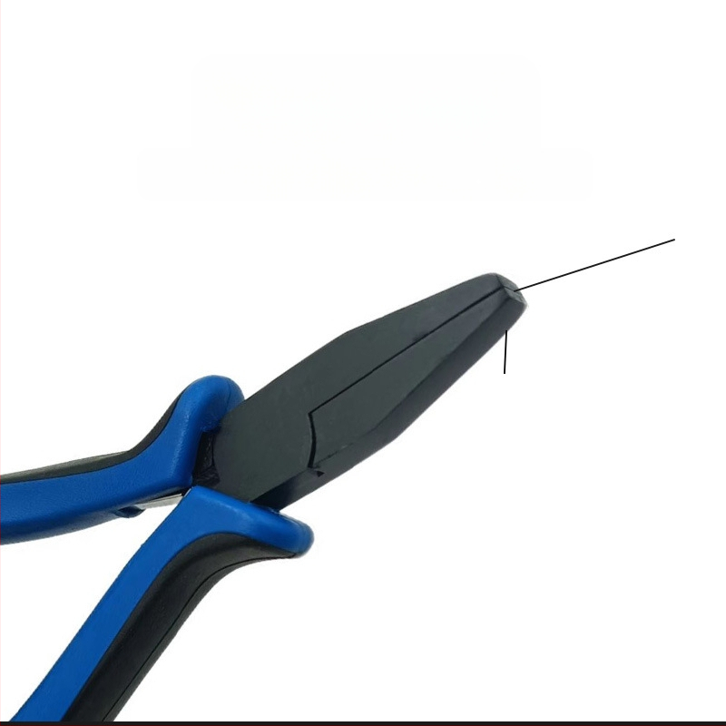 Lapos orrú fogó teflon bevonattal és műanyag markolattal DIY ékszerkészítéshez, kampó kötéséhez és zsinórhúzáshoz