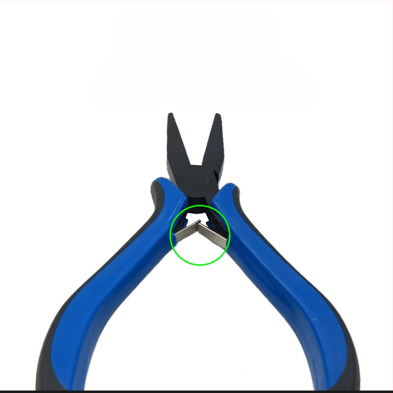 Lapos orrú fogó teflon bevonattal és műanyag markolattal DIY ékszerkészítéshez, kampó kötéséhez és zsinórhúzáshoz