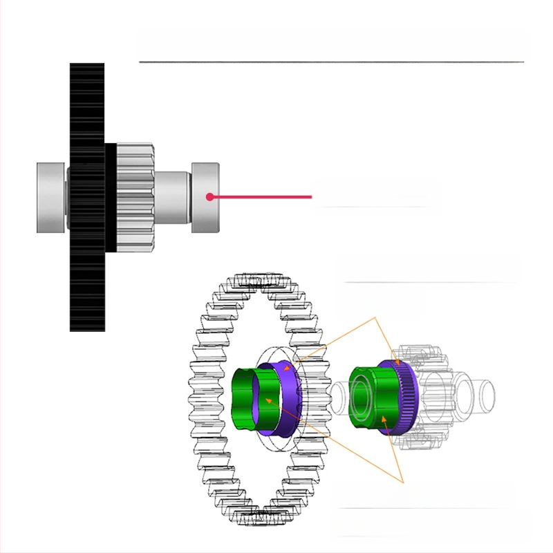 3D nyomtató extruder HGX, teljes fém, spirálfogaskerék, dupla fogaskerék, edzett acél