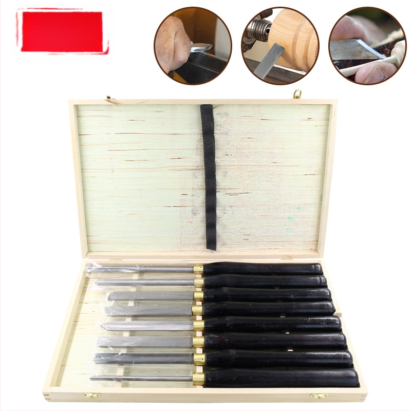 Комплект дървообработващи токарни инструменти, ръчен, високоскоростна стомана, полукръгъл профил, удължен токарен инструмент