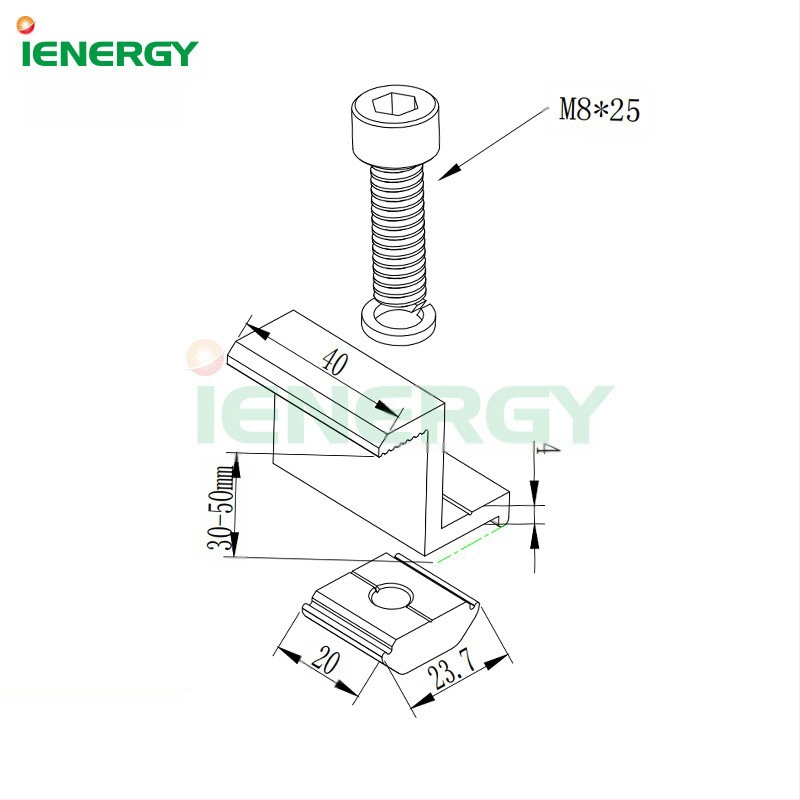 Saulės fotovoltinių laikiklių spaudimo blokų rinkinys | aliuminio lydinys | mašininis štampavimas | pramonės standartas | Ai Neng Chuang Valley