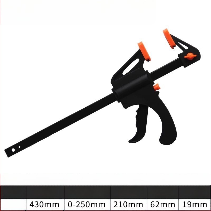 F-típusú asztalos szorító deszkák rögzítéséhez, állítható, magas széntartalmú acélból, 0,5 kg