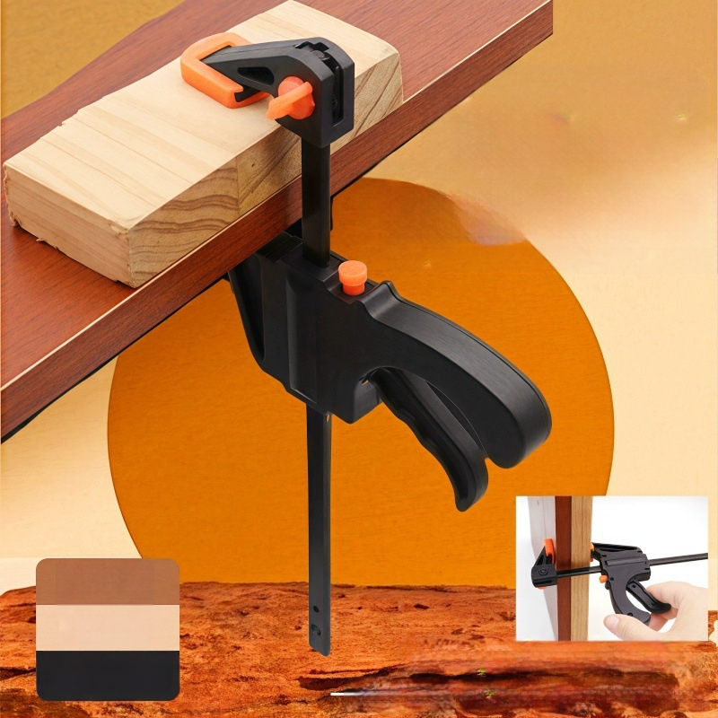 F formos staliaus laikiklis su greitu tvirtinimu teisingame kampelyje ir trigerio mechanizmu stipriam prispaudimui