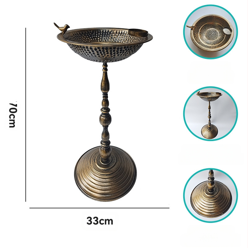 Градински орнамент за птици с метална конструкция – къпален съд за птици, марка Lijin; подходящ за дом, градина и двор