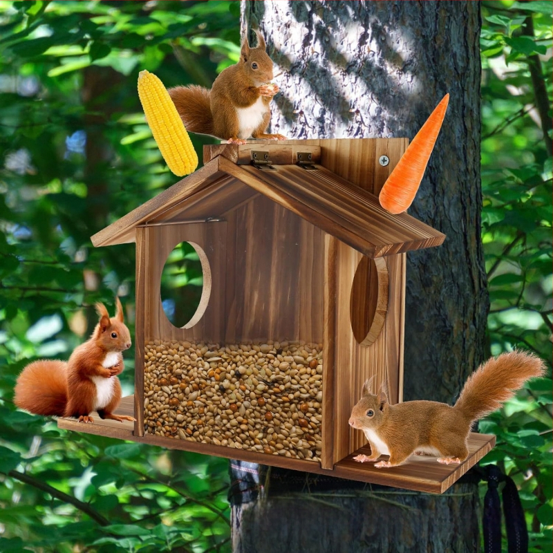 Ξύλινο εξωτερικό φωλιά σκίουρου – κρεμαστός τροφοδότης και διακοσμητικό ξύλινο σπιτάκι για ενυδρείο (Υλικό: Ξύλο; Μάρκα: Independent; Κατάλληλο για: ενυδρείο; Εισαγωγή: Όχι)