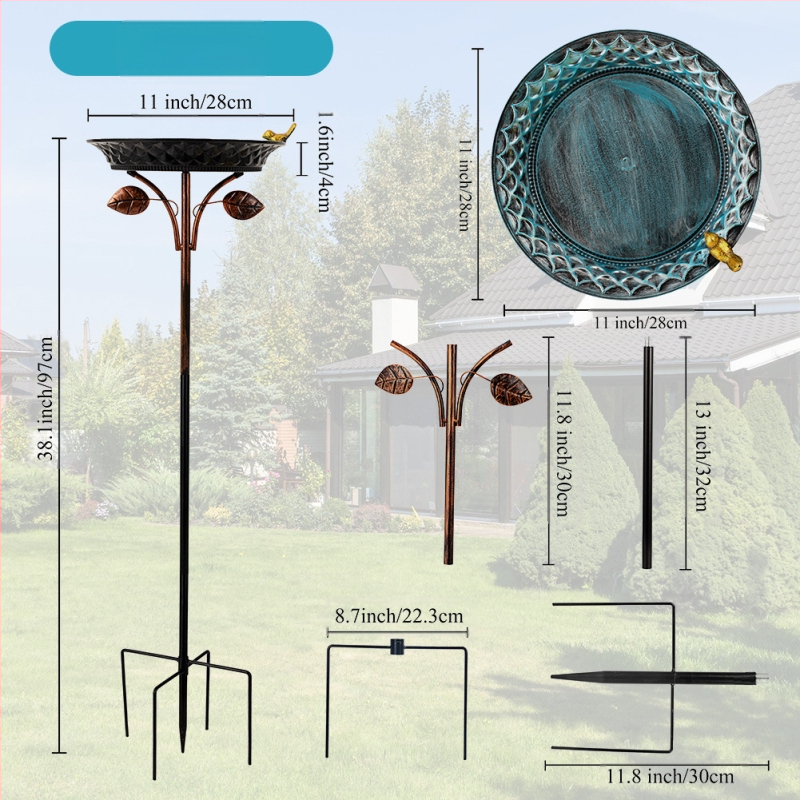 Gėlių formos lauko lesykla ir paukščių maudykla, milžiniškas korpusas, 1300 g, skirta paukščiams, su kištuku
