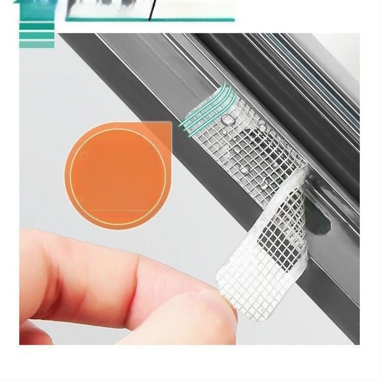 Aliuminio lydinio langų drenažo skylės pleistras – prieš uodus, langų tinklelio remontui, daugkartiniam naudojimui