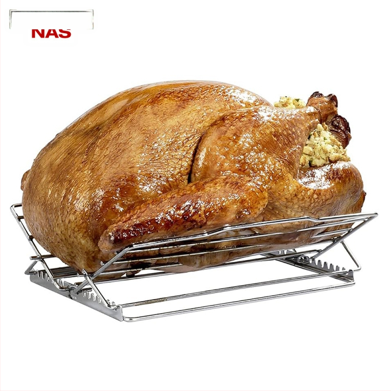 NAS nerūsējošā tērauda salokāms kvadrātveida BBQ grils ar sietu, pārnēsājams