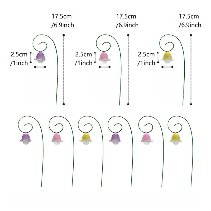 Деветчастков комплект изкуствени цветя Lily of the Valley от смола за наземна градина и мини ландшафт