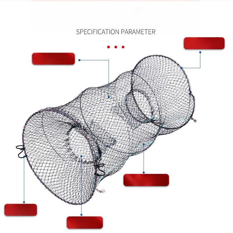 Xinwei Fishing Gear крабова кошница – сгъваща се, кръгла форма, телескопичен пружинен механизъм, мрежа