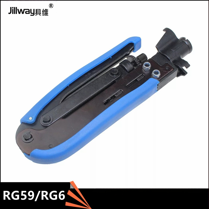RG59/RG6 koaxiális krimpelő fogó, robbanásbiztos szerszámacélból, 175 mm hosszú
