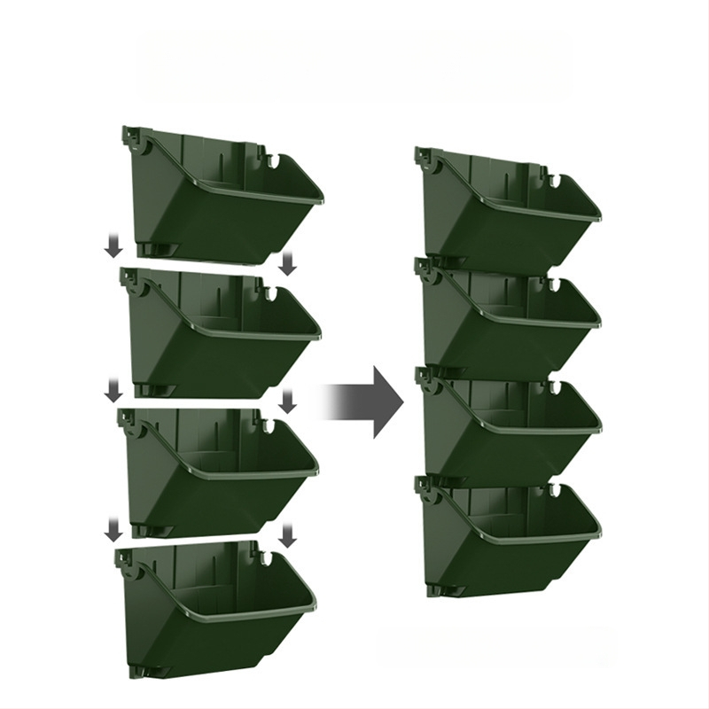 Sieninis gėlių vazonas iš perdirbtos plastikos; kvėpuojantis, atsparus korozijai ir tvirtas; gamintas injekciniu formavimu