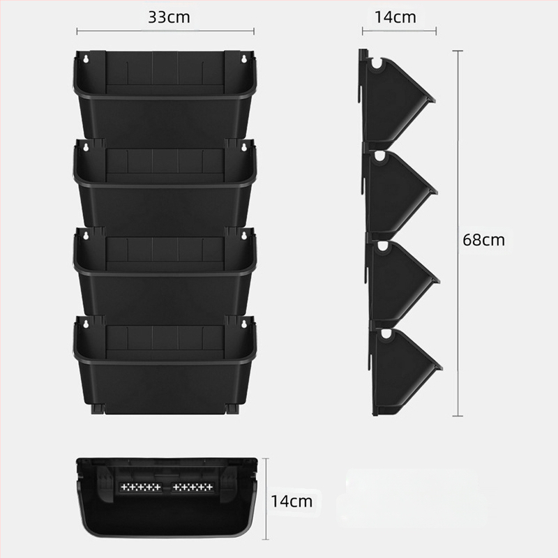 Sieninis gėlių vazonas iš perdirbtos plastikos; kvėpuojantis, atsparus korozijai ir tvirtas; gamintas injekciniu formavimu