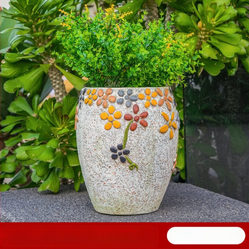 Akmens gėlių vazonas kieme lauke – dažytas, aukštos tvirtumo magnio oksidas, Flower xiaoer