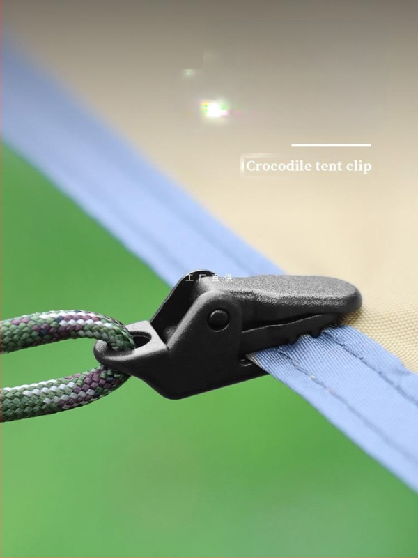 Къмпинг клип за навес с крокодилен клип, натисков тип против подхлъзване, ветроустойчив и кука за дърпане