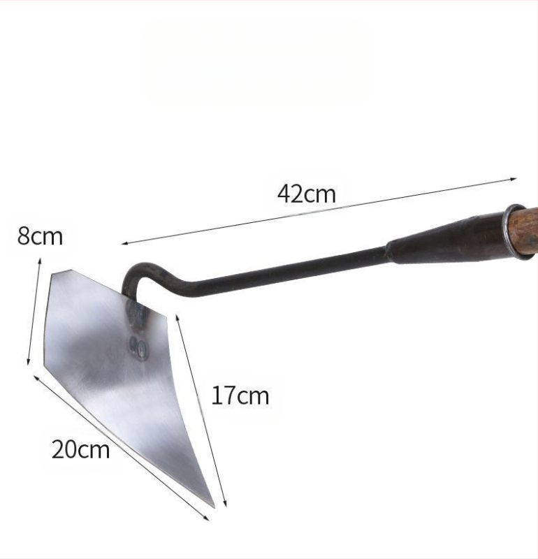 Trikampis kastuvas iš stores mangano plieno žemės ardymui ir griovių kasimui su aštriu galu.
