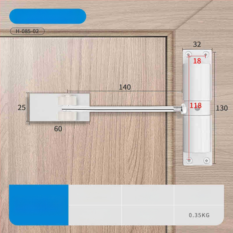 Кръгъл автоматичен затварящ механизъм за врати с тихо затваряне, механизъм за отскок и буфер против сблъсък