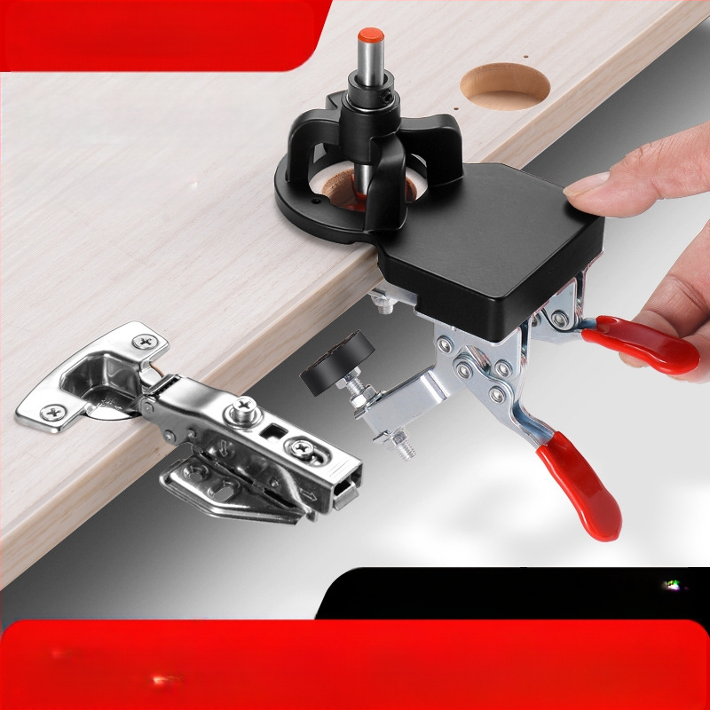 Дървообработващ инструмент: водач за пробиване на панти за шкафове и локатор за дупки на панти — помощно средство за монтаж