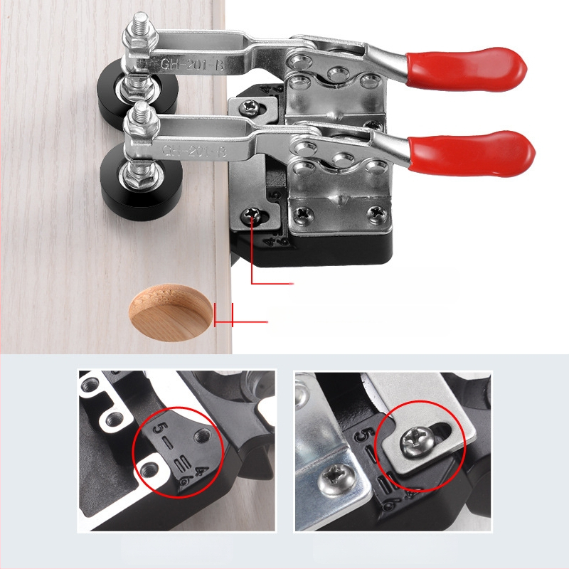 Дървообработващ инструмент: водач за пробиване на панти за шкафове и локатор за дупки на панти — помощно средство за монтаж