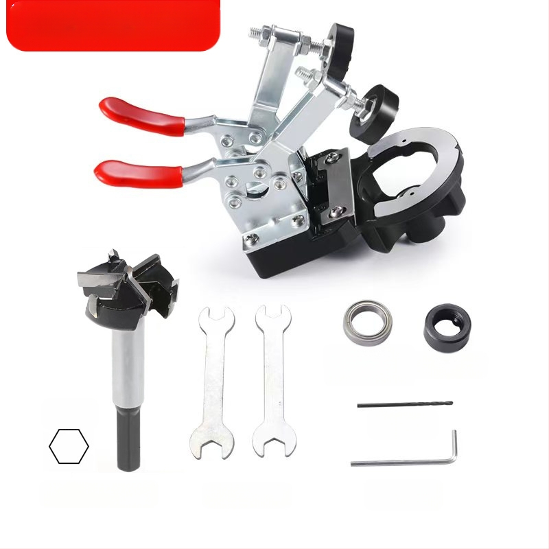 Дървообработващ инструмент: водач за пробиване на панти за шкафове и локатор за дупки на панти — помощно средство за монтаж