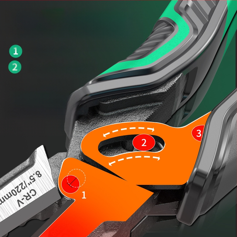 Old A pramoninės žnyplės kabeliams su energijos taupymu, daugiakryptės elektrinės įstrižos replės, pjovimo skersmuo 3.0 mm, žnyplių ilgio 60 mm, svoris 0.4 kg