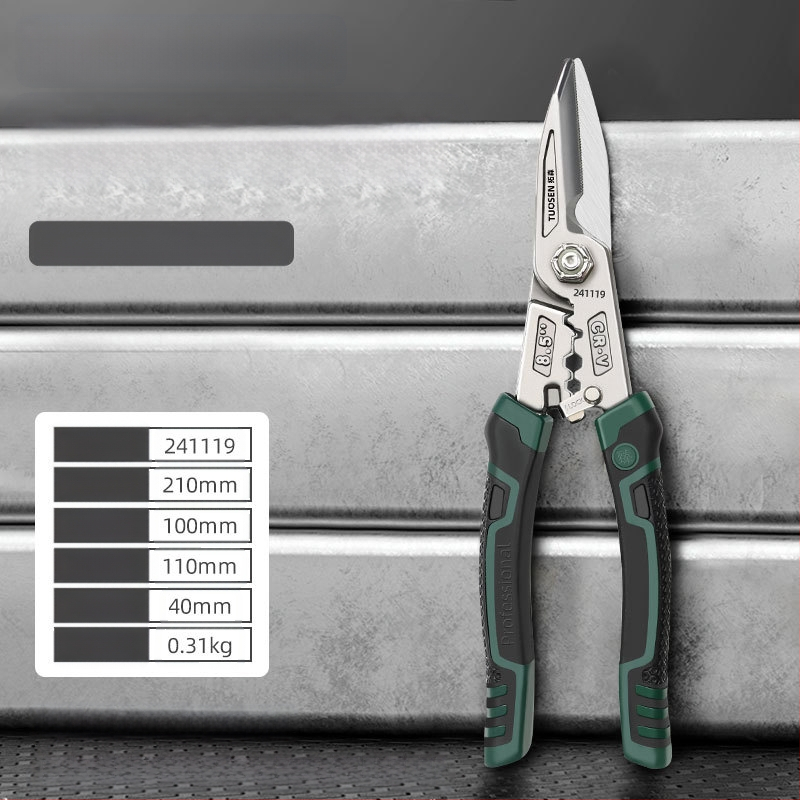 Tuosen Daugiafunkcinės geležies žirklės metalo darbams — aviacijos žirklės, aliuminio plokščių pjovimas, lubų karkaso pjovimas, aukšta kietumas