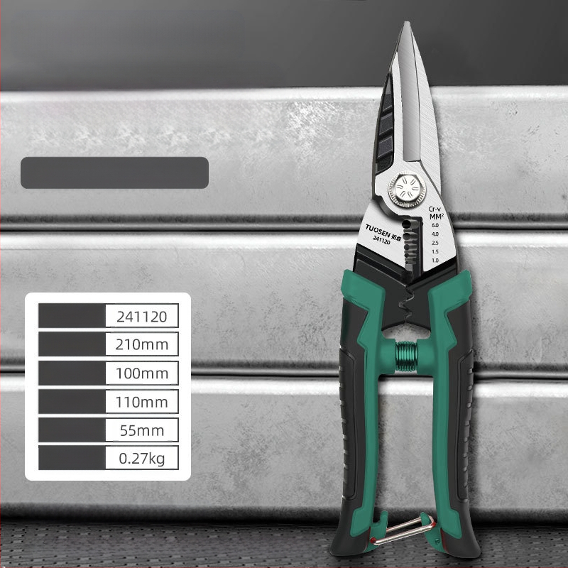 Tuosen Daugiafunkcinės geležies žirklės metalo darbams — aviacijos žirklės, aliuminio plokščių pjovimas, lubų karkaso pjovimas, aukšta kietumas