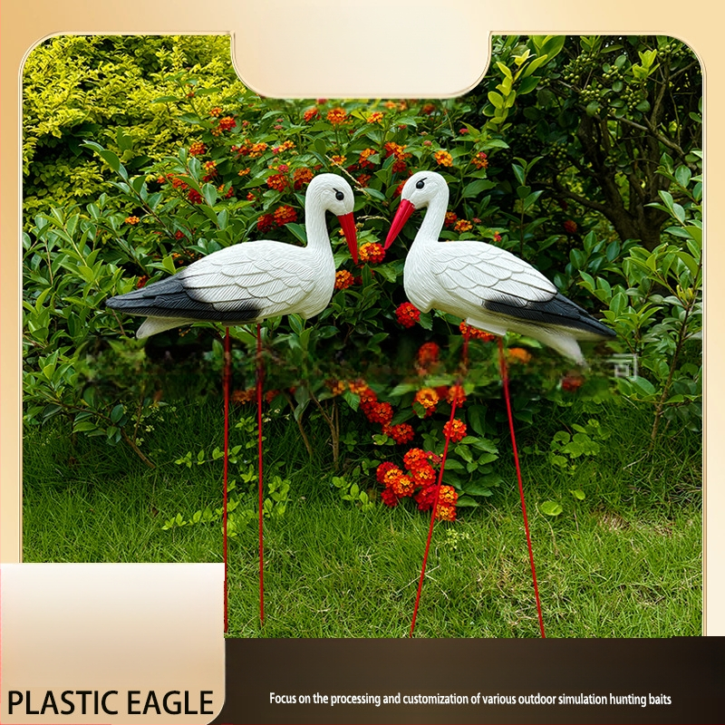Пластмасово декоративно украшение във формата на птица за открита градина, PE материал, Blow molding, пасторален стил, симулирано животно